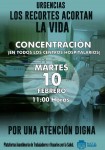 ¡LOS RECORTES ACORTAN LA VIDA ! Concentración en todos los hospitales 10-2-2015